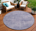 8' Purple Round Washable Indoor Outdoor Area Rug