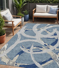 5' X 8' Gray Abstract Washable Indoor Outdoor Area Rug