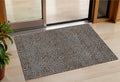 3' X 5' Brown And Light Blue Abstract Washable Indoor Outdoor Area Rug