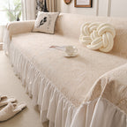 French Chic Style Ruffle Floral Cover Throws for Sofas, Decorative Couch Covers