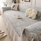 French Chic Style Ruffle Floral Cover Throws for Sofas, Decorative Couch Covers