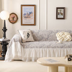 French Chic Style Ruffle Floral Cover Throws for Sofas, Decorative Couch Covers