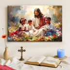Jesus With Children Faith Wall Art V