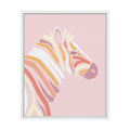 Sylvie Pink Zebra Framed Canvas by Dominique Vari