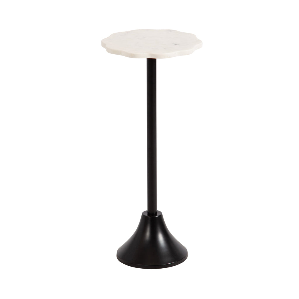 Sanzo Scalloped Marble and Metal Table