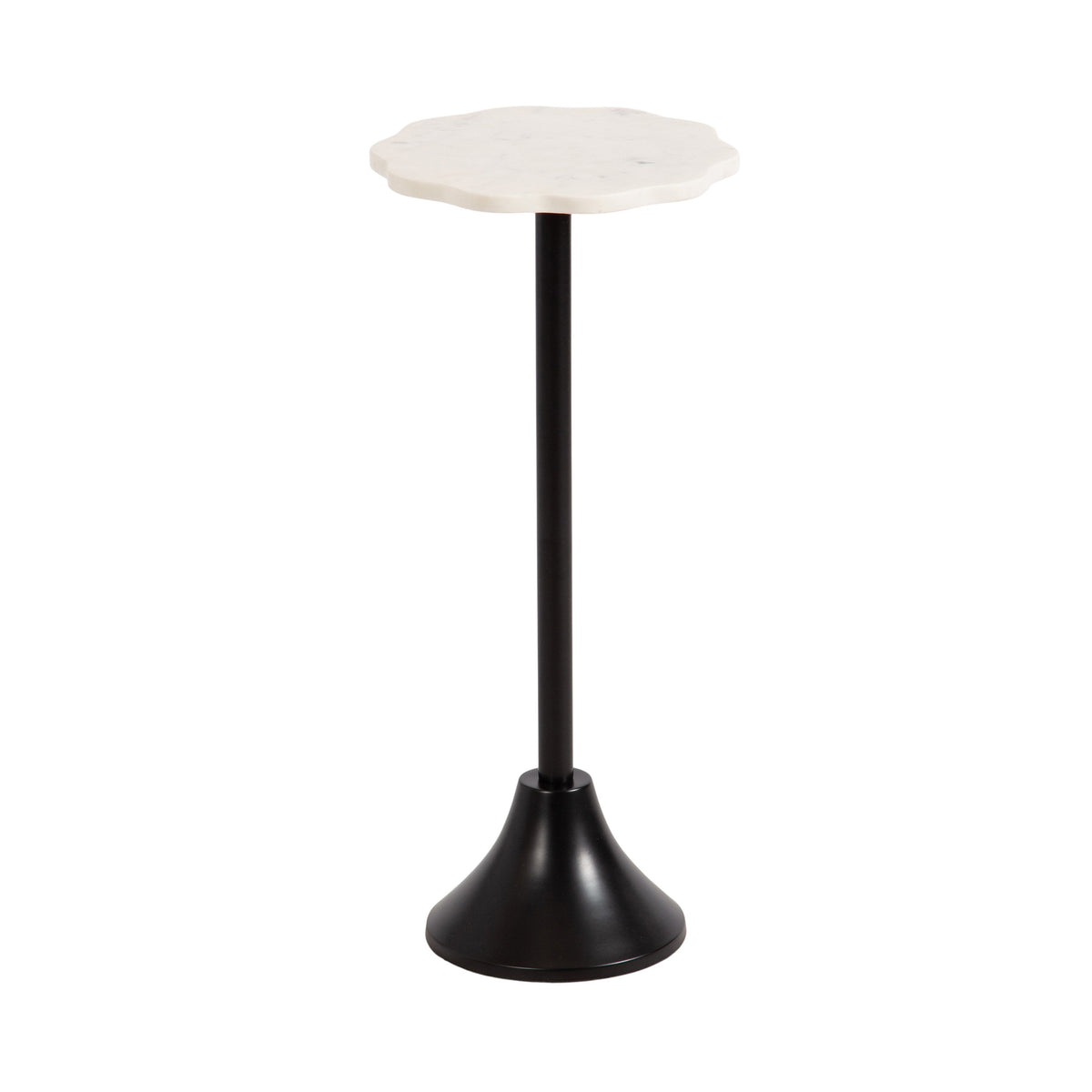 Sanzo Scalloped Marble and Metal Table