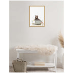 Sylvie Bear in Cottage Gray Bathtub Framed Canvas by Amy Peterson