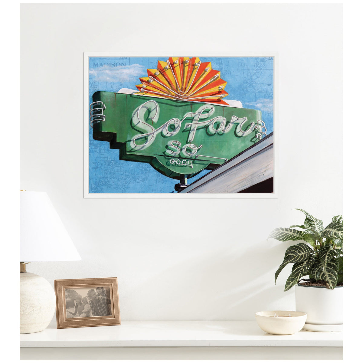 So Far by Krista V. Allenstein Framed Canvas Wall Art Print