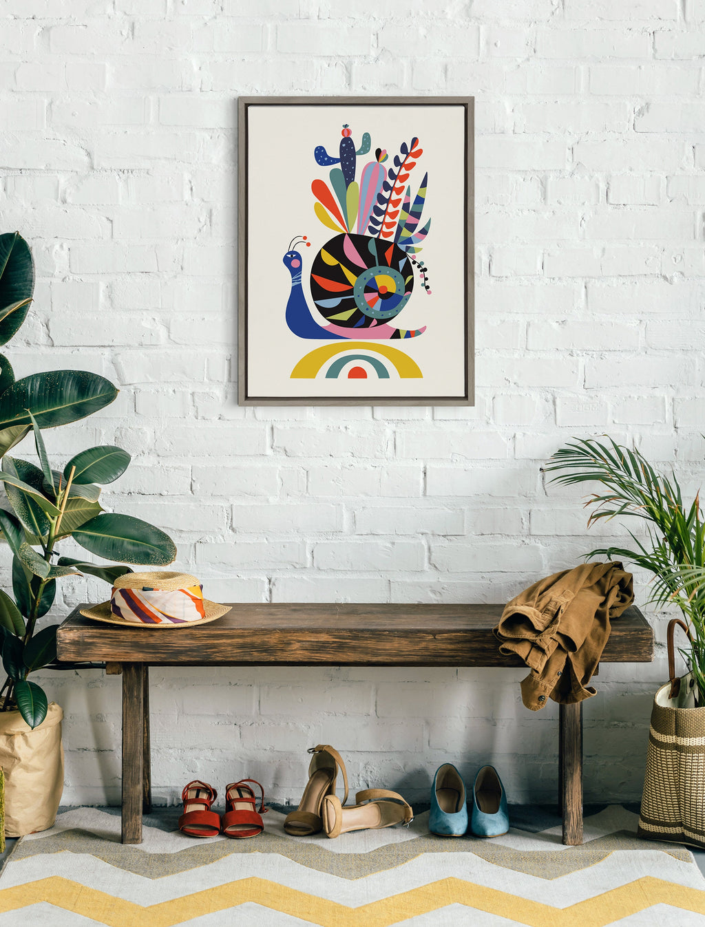 Sylvie Snail Framed Canvas by Rachel Lee of My Dream Wall