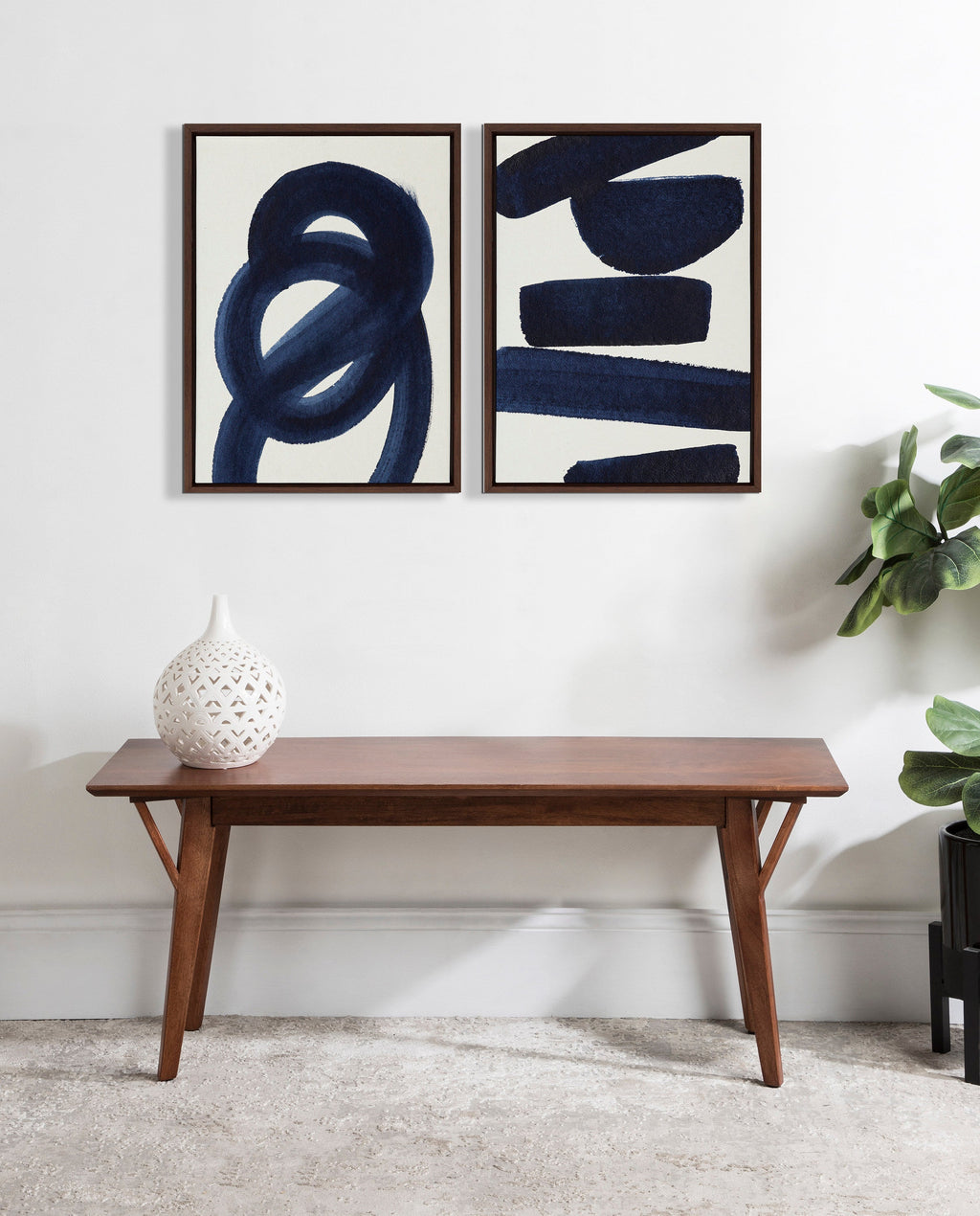 Sylvie Japandi 26 Framed Canvas by Rocket Jack