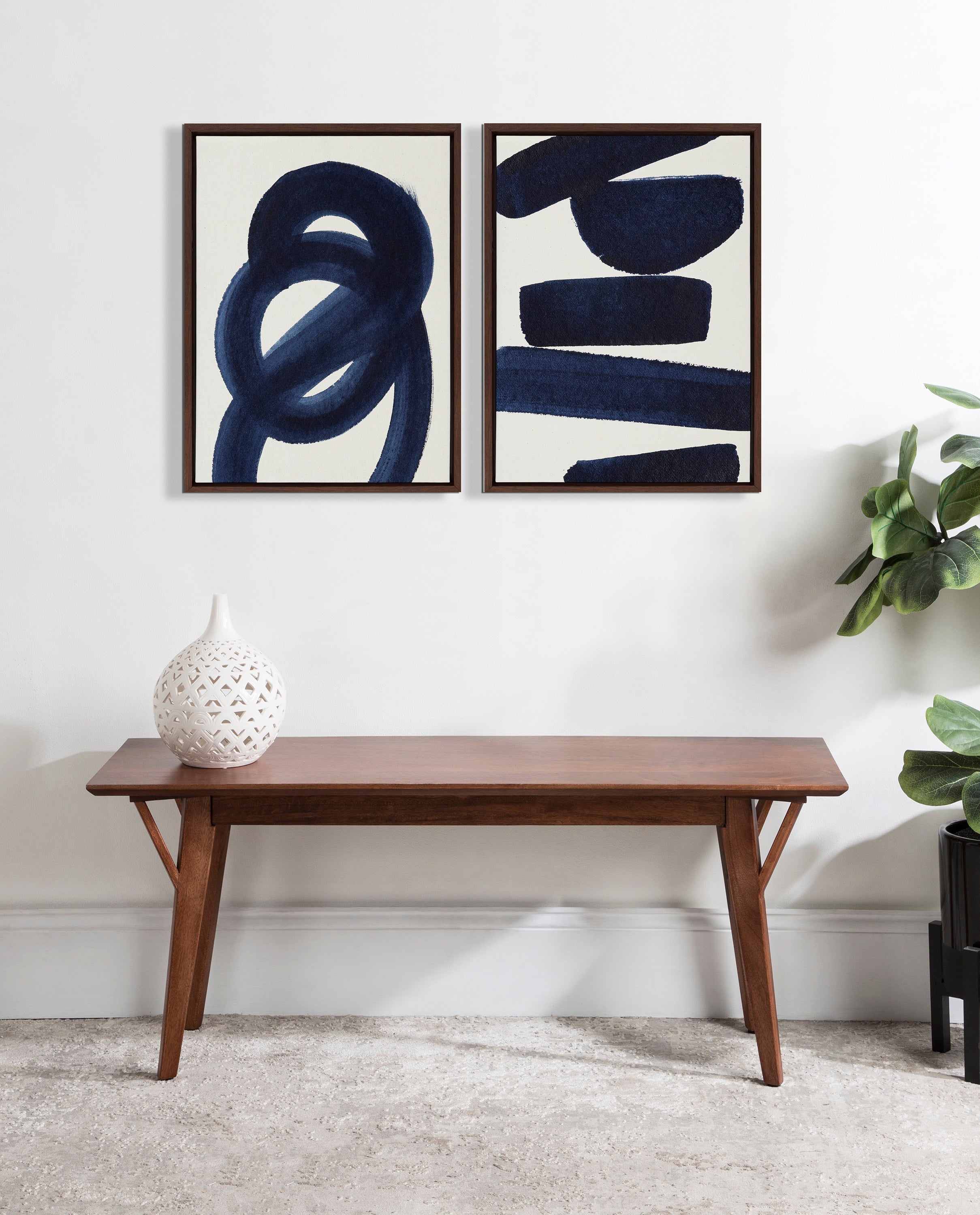 Sylvie Japandi 26 Framed Canvas by Rocket Jack