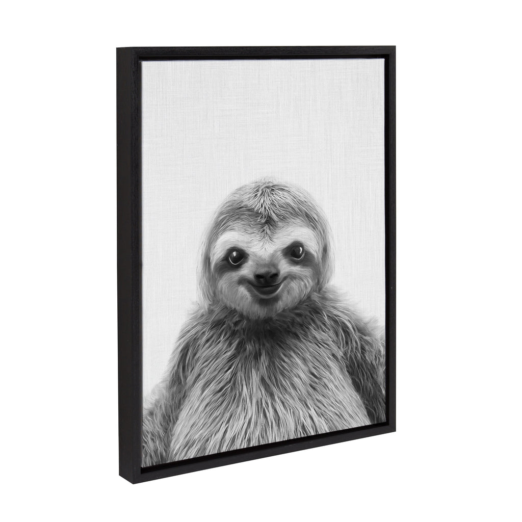 Sylvie Sloth Framed Canvas by Simon Te Tai