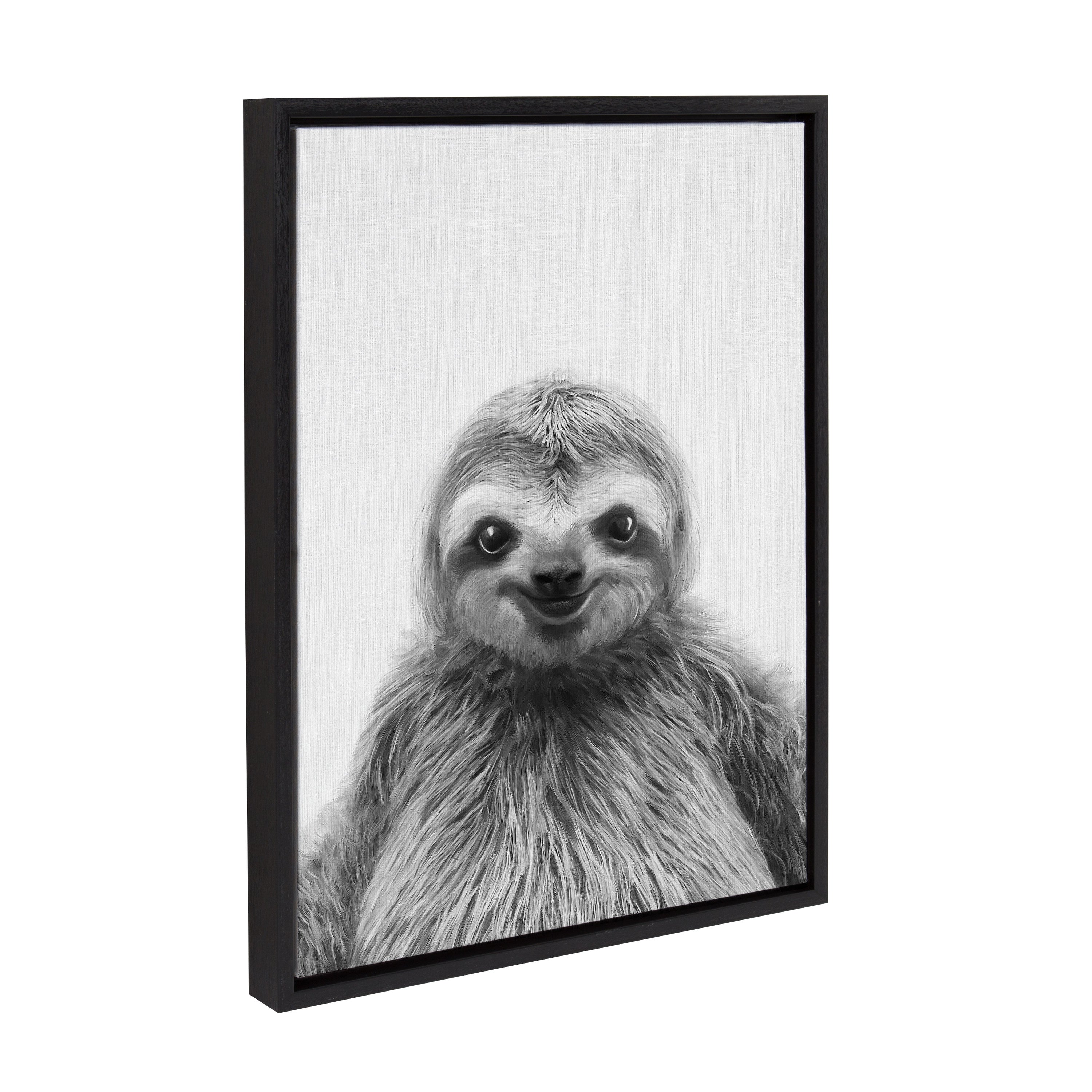 Sylvie Sloth Framed Canvas by Simon Te Tai