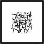 Organic Lines BW Grayscale by Statement Goods Framed Wall Art Print