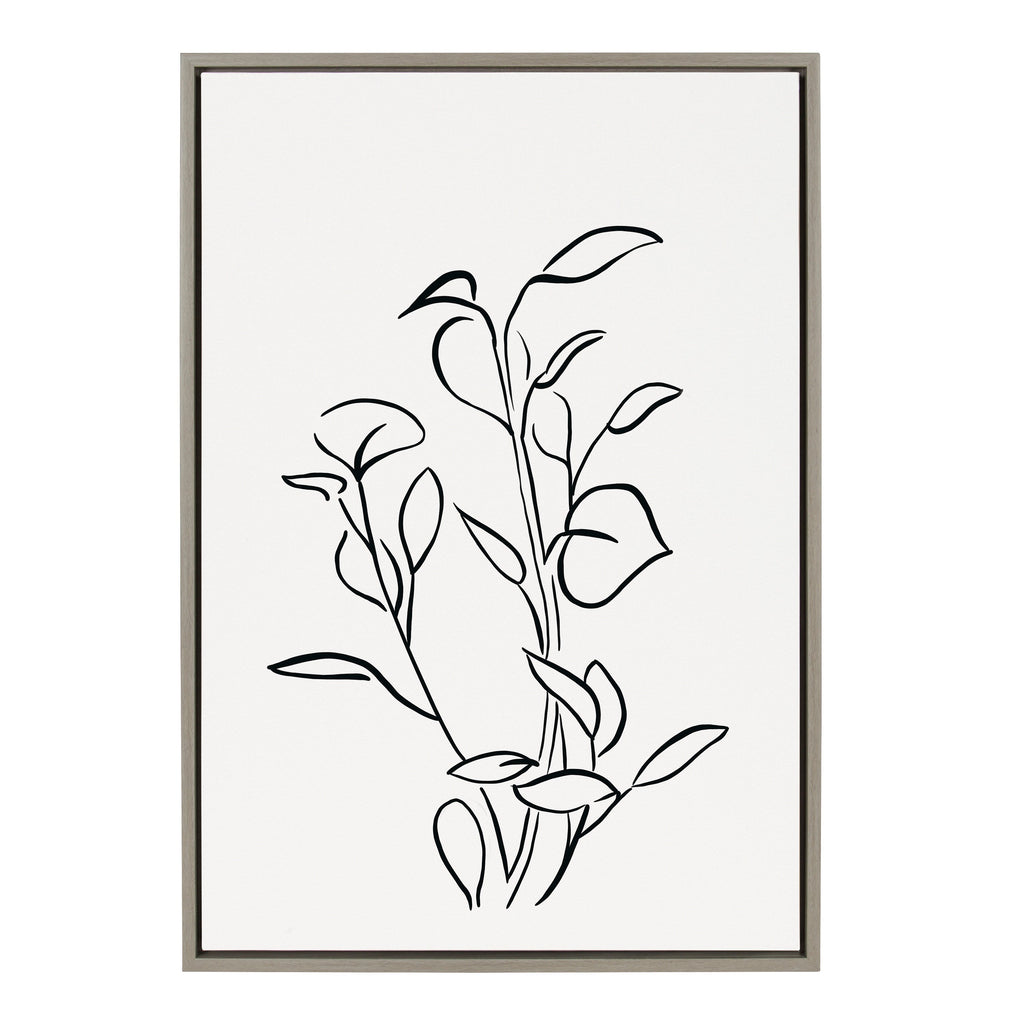 Sylvie Botanical Sketch Print No 2 Framed Canvas by The Creative Bunch Studio