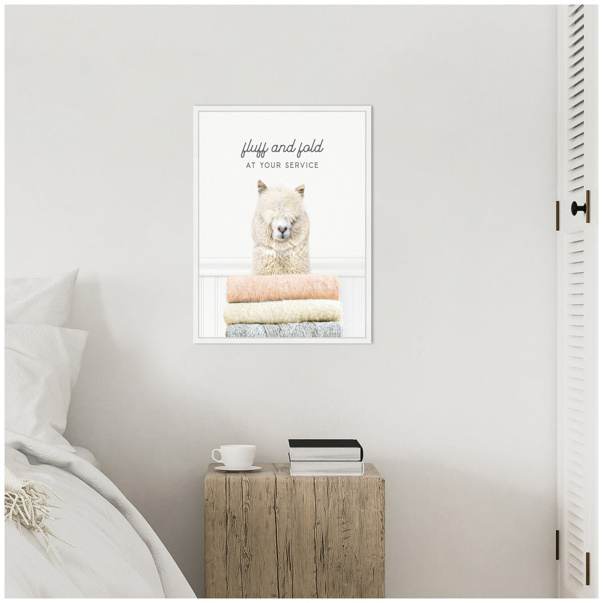 Sylvie Alpaca Fluff and Fold Framed Canvas by Amy Peterson