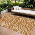 8' X 10' Copper And Tan Animal Print Washable Indoor Outdoor Area Rug