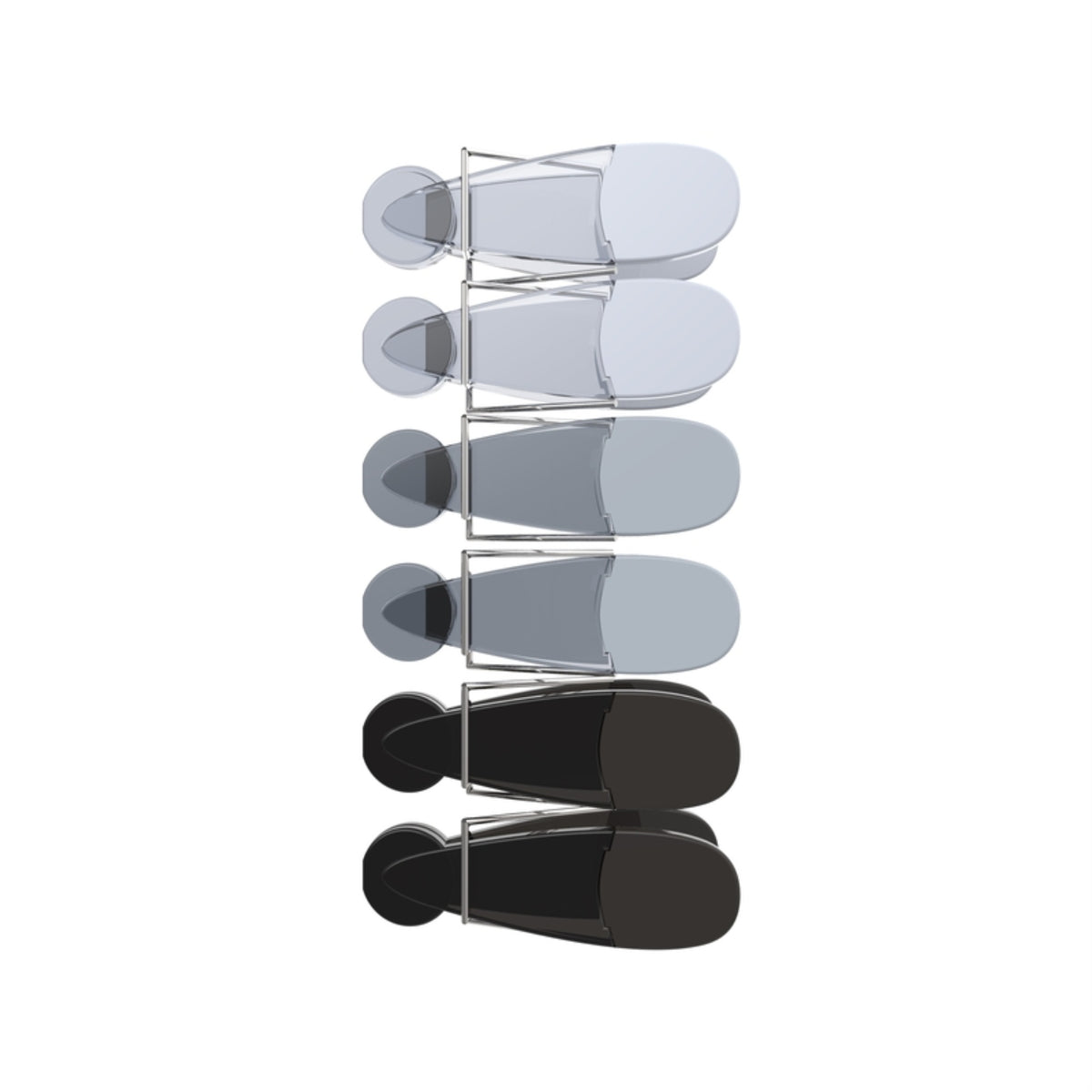 BAG CLIPS BLACK/GRAY 6PC (Pack of 1)