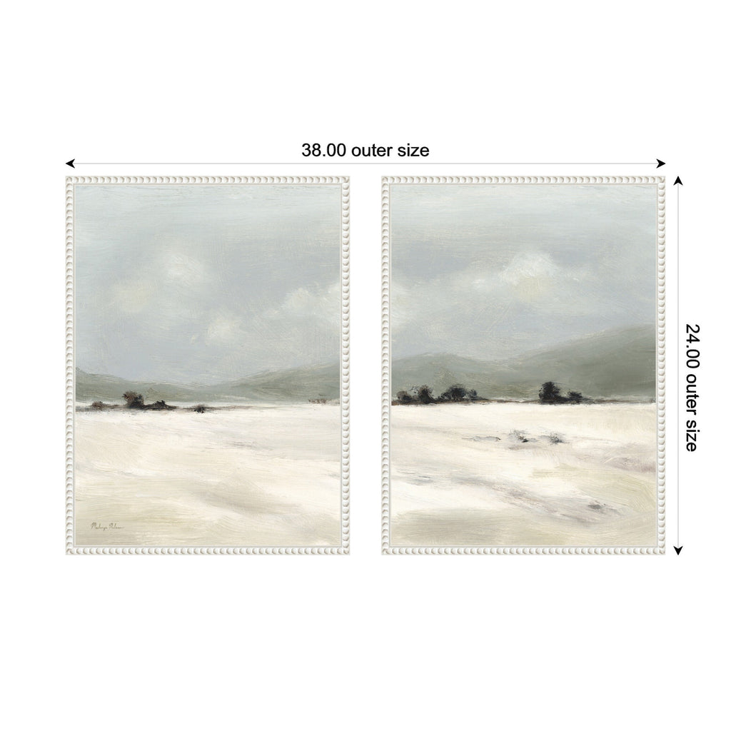 Sylvie Beaded December Mist - 2 Piece Framed Canvas Art Set by Mackenzie Nelson