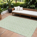 9' X 12' Mint Green And Beige Ogee Washable Indoor Outdoor Area Rug