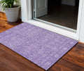 3' X 5' Plum And Lavender Floral Washable Indoor Outdoor Area Rug