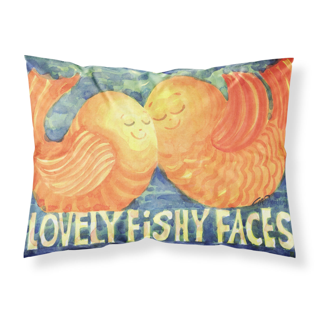 'Caroline'S Treasures 6052Pillowcase Fish-Kissing Fish Moisture Wicking Fabric Standard Pillowcase, Large, Multicolor'