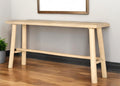 66'' Light Brown Solid Wood Trestle Console Table