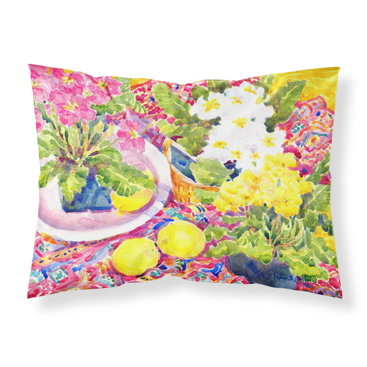'Caroline'S Treasures 6062Pillowcase Flower-Primroses Moisture Wicking Fabric Standard Pillowcase, Large, Multicolor'