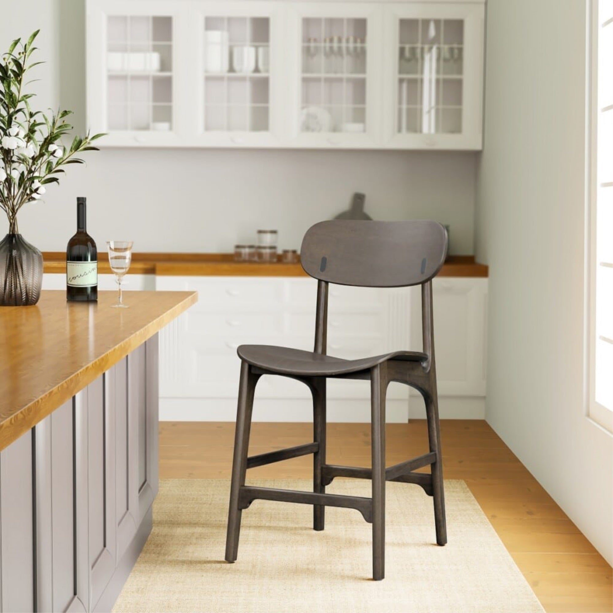 Solvang Wood Counter Stool - Natural Finish