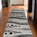 17 Runner Gray And Black Geometric Runner Rug