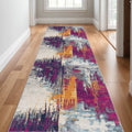 17 Runner Purple Orange And Gray Abstract Runner Rug