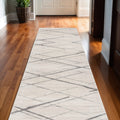 17 Runner Beige And Gray Abstract Runner Rug