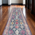 2 X 30 Blue And Beige Southwestern Area Rug