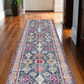 2 x 25 Blue And Beige Southwestern Runner Rug