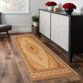 7 Beige And Cream Moroccan Runner Rug
