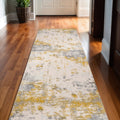 17 Runner Gold And Gray Abstract Runner Rug