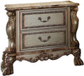 20 X 32 X 31 Gold Patina Bone Wood Poly Resin Nightstand
