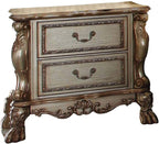 20 X 32 X 31 Gold Patina Bone Wood Poly Resin Nightstand
