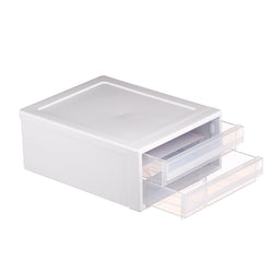 Inabox Double Horizontal Stackable Drawer  Clear, Transparent Pp Storage Organizer, No Lid, Durable And Efficient For Home Use