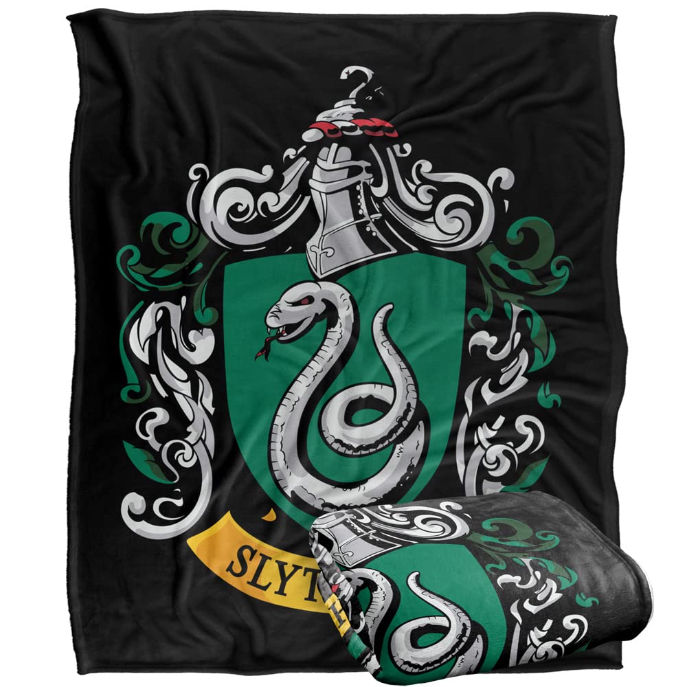 Harry Potter Slytherin Crest Officially Licensed Silky Touch Super Soft Throw Blanket 50 x 60