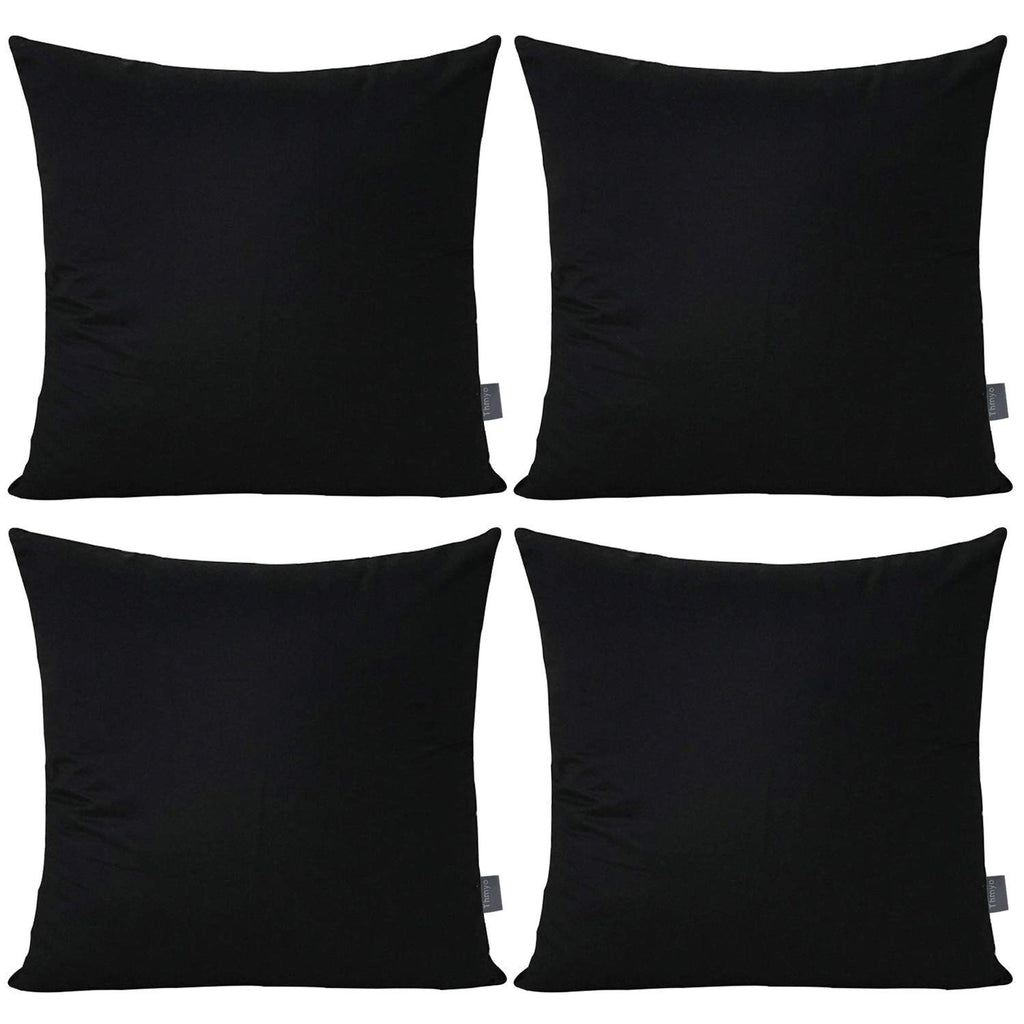 Thmyo 4-Pack 100% Cotton Comfortable Solid Decorative Throw Pillow Case Square Cushion Cover Pillowcase Sublimation Blank Pillow