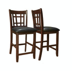 Lavon Upholstered Counter Height Stools Black And Espresso (Set Of 2)