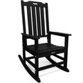 THOEOE Oversized Rocking Chair, Outdoor Rocking Chair for Adults, All Weather Resistant Porch Rocker for Lawn Garden, Black