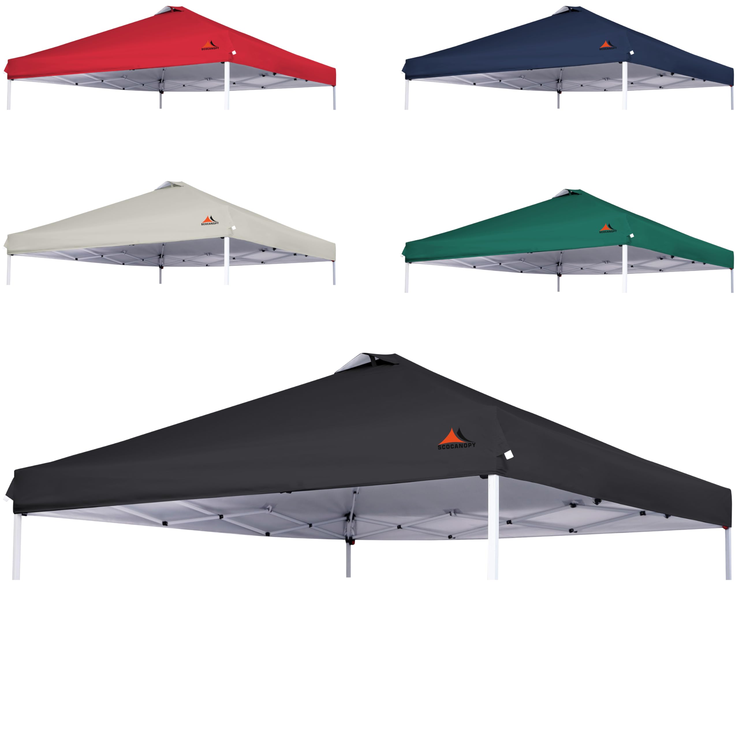 Scocanopy Replacement Top With Air Vent For 12X12 Canopy Frame, Canopy Cover Only, (Black)