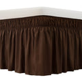 Meila Bed Skirt Three Fabric Sides Elastic Wrap Around Dust Ruffled Solid Bed Skirts Easy On/Easy Off 16 Inch Tailored Drop, Cho