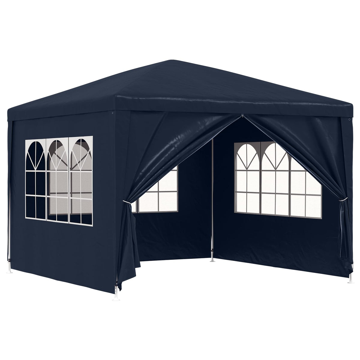vidaXL Outdoor Canopy Party Tent 118.1 x 118.1, UV & Water-Resistant PE, Rust-Resistant Steel Frame, Windows & Zippered Door, Pe