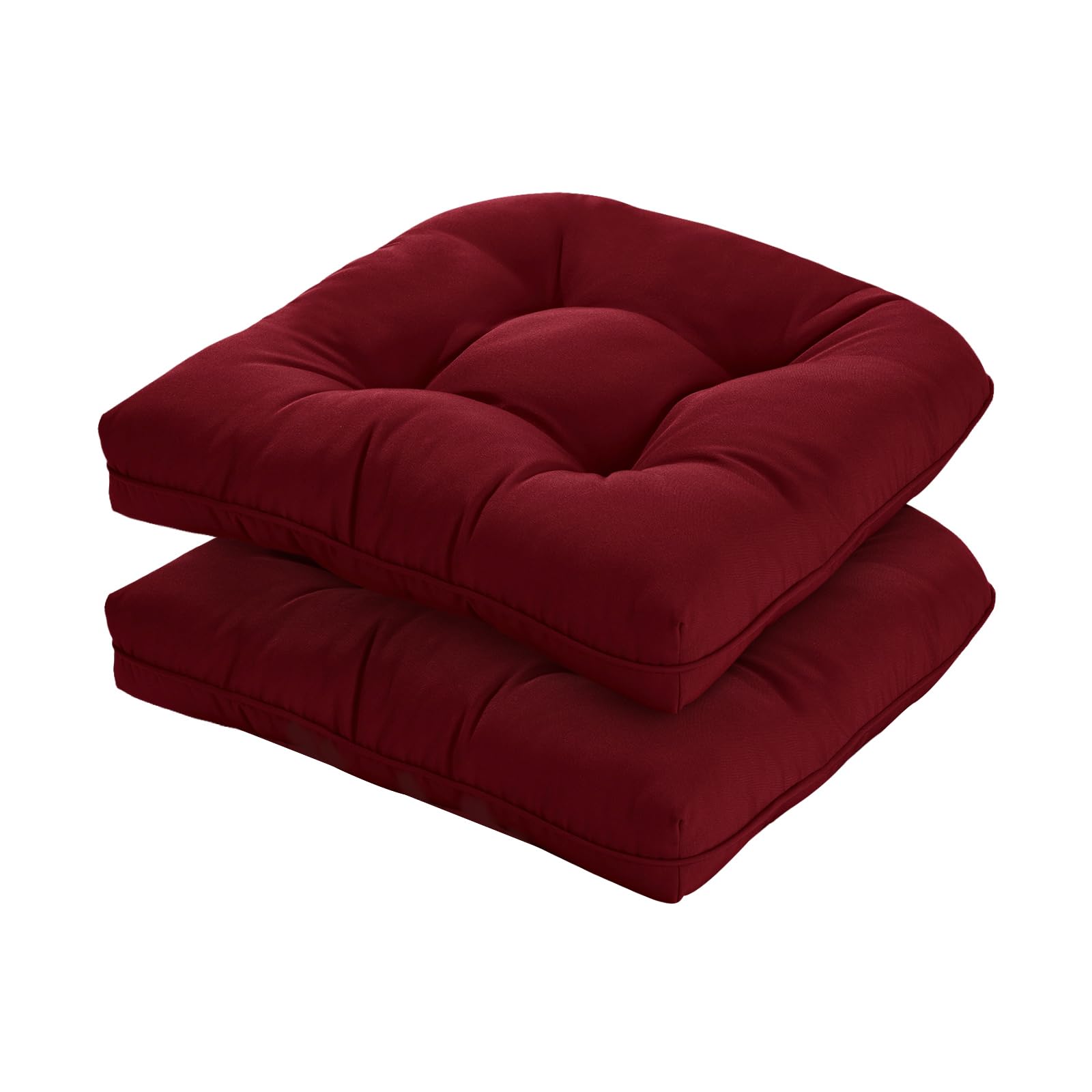 Homelysian 19X19 Outdoor Chair Cushions Set Of 2, Wicker Patio Furniture Cushions With Tufted Buttons, Thick Outdoor Seat Cushio