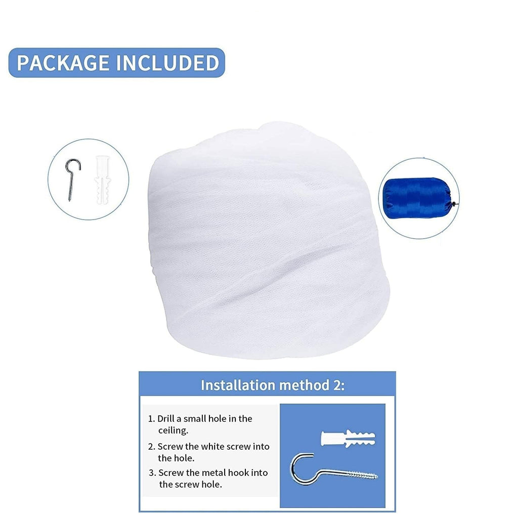 Sublaga Mosquito Net For Bed, Large White Bed Canopy For Girls, Hanging Bed Net, Easy Installation Ideal For Bedroom Decorative,