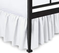 Ruffled Bed Skirt With Split Corners, Gathered Style, 100% Microfiber-12 Drop, Dust Ruffle Bed Skirts Queen, White