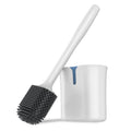 MR.SIGA Toilet Brush and Holder, Wall Mounted Toilet Brush for Bathroom Cleaning, Compact Toilet Brush with Holder Set, White, 1
